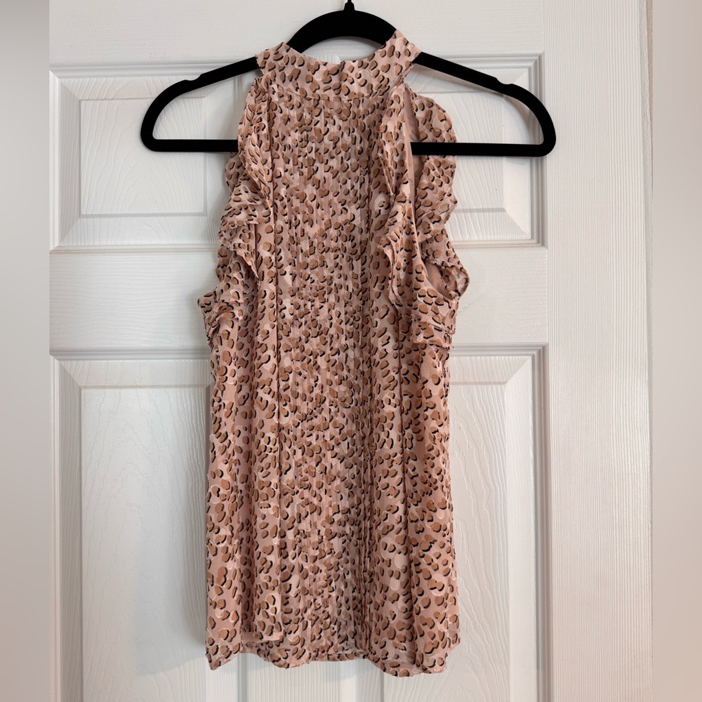 Express Leopard Print Sleeveless Blouse